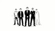 Vídeo : Business team corporate black and white animation Business team corporate black and white animation
