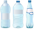 Photos : Three Empty plastic bottle. Vector. No transparency