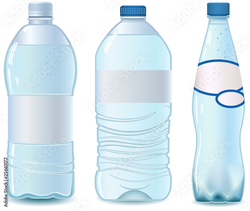 Vector: Three Empty plastic bottle. Vector. No transparency Three Empty plastic bottle. Vector. No transparency
