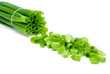 Cut green onion isolated on the white background Cut green onion isolated on the white background