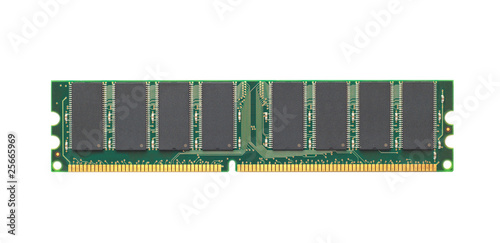Photo: computer memory module. isolated white background computer memory module. isolated white background
