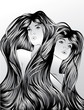 Twins with interlocking hair Twins with interlocking hair