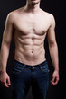 Abdomen of man with muscular sexy body