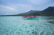 blue banka filipino outrigger fishing boat