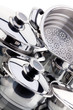 Photo: A set of saucepans, stainless steel A set of saucepans, stainless steel