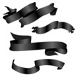 black banner set vector illustration