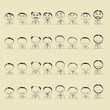 Collection of smile icons, faces of men