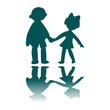 boy and girl blue silhouettes boy and girl blue silhouettes