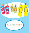 Vector: Summer card with family flip-flops Summer card with family flip-flops