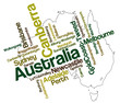 Australia map and cities