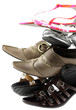 tas de chaussures dames, fond blanc