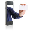 Foto: Hand showing a blank business card Hand showing a blank business card