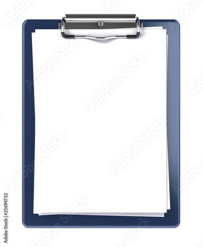 Illustration: Blank clipboard isolated on white Blank clipboard isolated on white