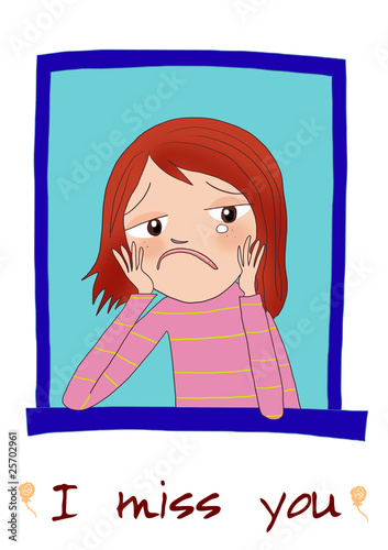 Illustration: A sad cartoon girl A sad cartoon girl