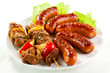 Grilled meat, sausages and vegetables Grilled meat, sausages and vegetables