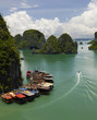 Tourist Junks in Halong Bay, Vietnam. Tourist Junks in Halong Bay, Vietnam.
