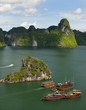 Tourist Junks in Halong Bay, Vietnam. Tourist Junks in Halong Bay, Vietnam.