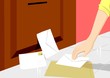 A person picking up letters