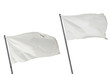 White flags isolated horizontal