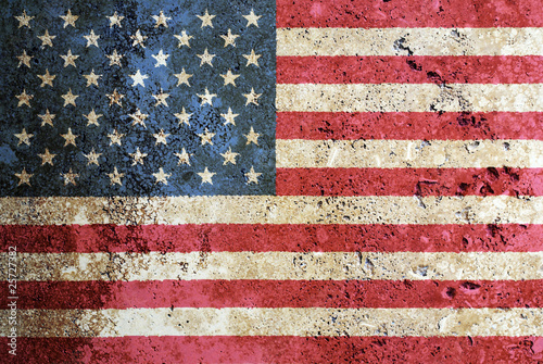 Illustration: Flag of the USA painted on marble Flag of the USA painted on marble