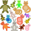 Applications in the form of animals from a fabric Applications in the form of animals from a fabric