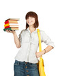 schoolgirl with books