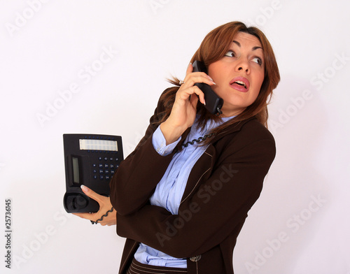 Photo: Girl on the phone - Stress situation Girl on the phone - Stress situation