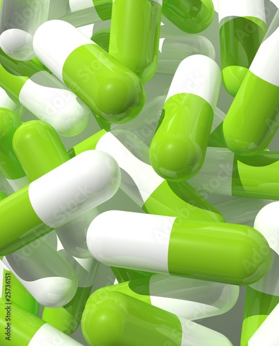 Illustration: capsules green capsules green