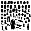 Set of clothes and accessory silhouette