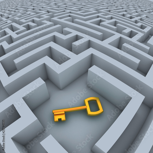 Illustration: key in labyrinth key in labyrinth