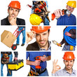 Young workers and engineer with tools. Young workers and engineer with tools.