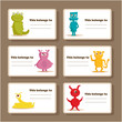 Back to school stickers with cute  monsters, vector illustration