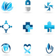 Blue medical icons and logos Blue medical icons and logos