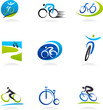 Cycling and bicycles icons Cycling and bicycles icons