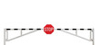 Grunge Aged Weathered Road Barrier Gate And Stop Sign Isolated
