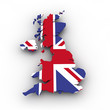 Landkarte von England, Großbritannien mit Flagge