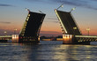 Night view of Palace Bridge. St Petersburg, Russia.