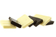 dark and white chocolate isolated on white dark and white chocolate isolated on white