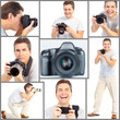 man with a photo camera