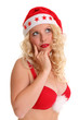 überlegende Weihnachtsfrau