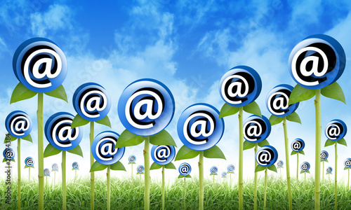 Illustration: Email Internet Inbox Flowers Sprouting Email Internet Inbox Flowers Sprouting