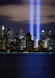 Financial District Manhattan at Night over Hudson river