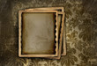 Vintage photo frame on floral background