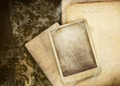 Vintage floral background with old photos