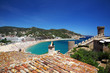 Blick über die Stadt auf die Costa Brava Blick über die Stadt auf die Costa Brava