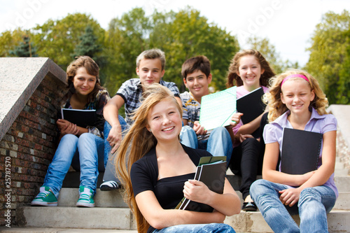 Photo : Teenagers with books Teenagers with books