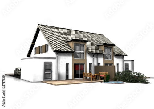 Illustration: 3d Doppelhaus 3d Doppelhaus