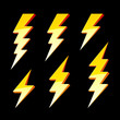 Vector: Lightning symbols Lightning symbols