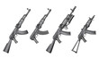Set of russian guns