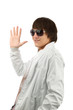 man wave goodbye
